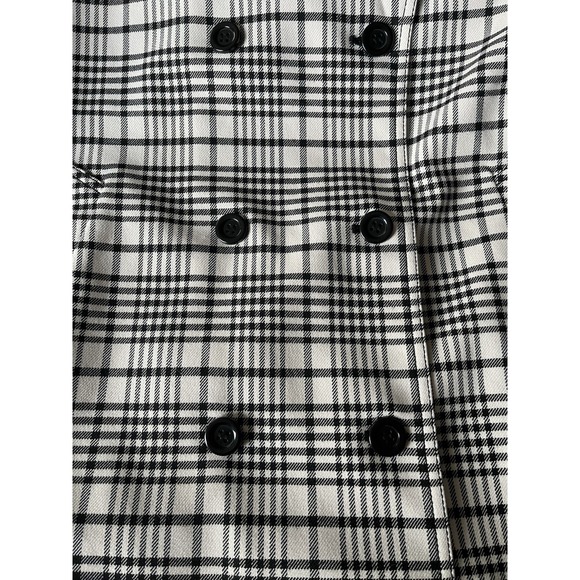 ANN TAYLOR Women's Houndstooth‎ Twill Trend Coat XL Black Beige Pocket Button Up - Picture 8 of 16